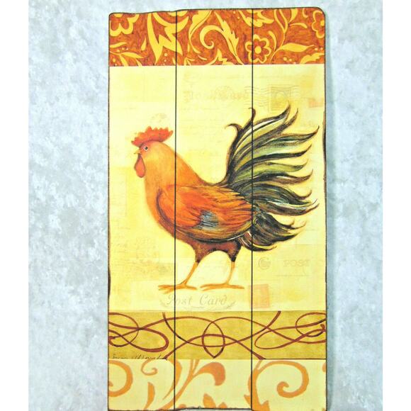 WALL ART 24" Wood Slats Rooster Wooden French Country Kitchen Chicken Bird NEW - Picture 5 of 5